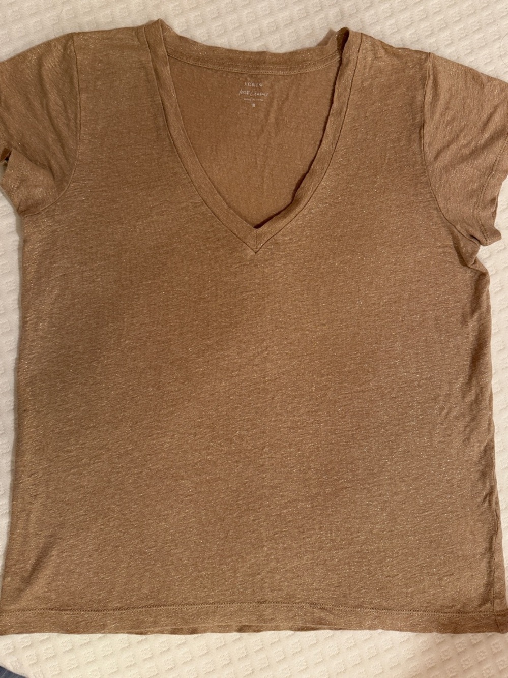 J. Crew Lightweight gold / tan  V-Neck Tee